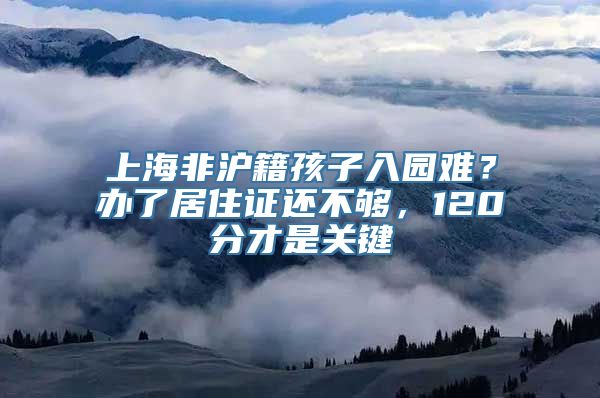 上海非沪籍孩子入园难？办了居住证还不够，120分才是关键