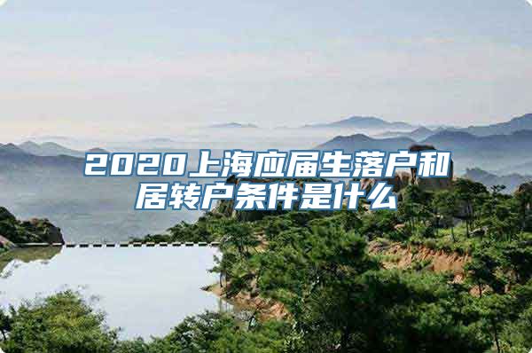 2020上海应届生落户和居转户条件是什么