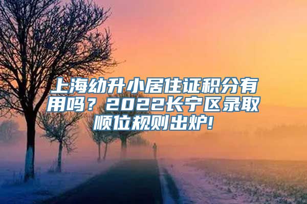 上海幼升小居住证积分有用吗？2022长宁区录取顺位规则出炉!