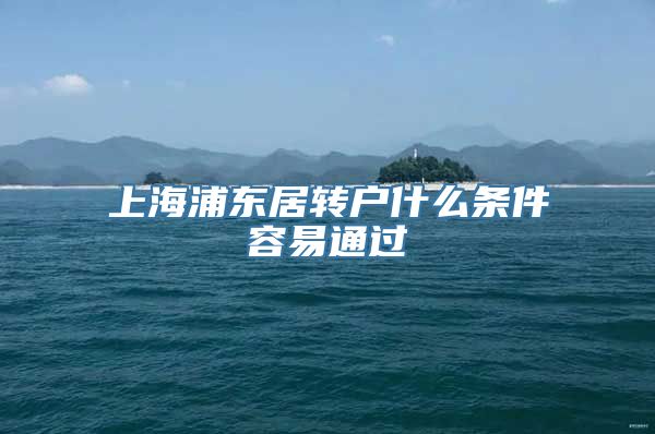 上海浦东居转户什么条件容易通过