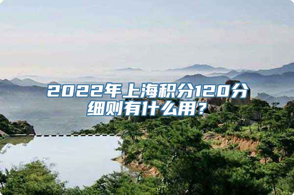 2022年上海积分120分细则有什么用？