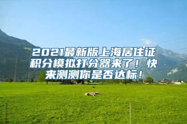 2021最新版上海居住证积分模拟打分器来了！快来测测你是否达标！