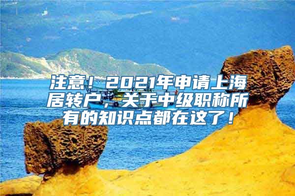 注意！2021年申请上海居转户，关于中级职称所有的知识点都在这了！