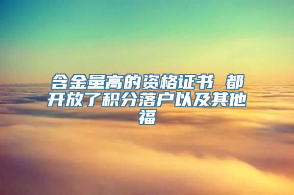 含金量高的资格证书 都开放了积分落户以及其他福