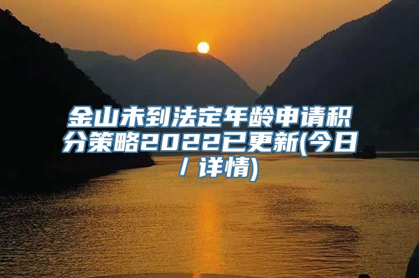 金山未到法定年龄申请积分策略2022已更新(今日／详情)