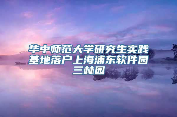 华中师范大学研究生实践基地落户上海浦东软件园三林园