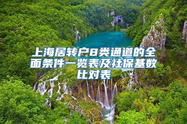 上海居转户8类通道的全面条件一览表及社保基数比对表