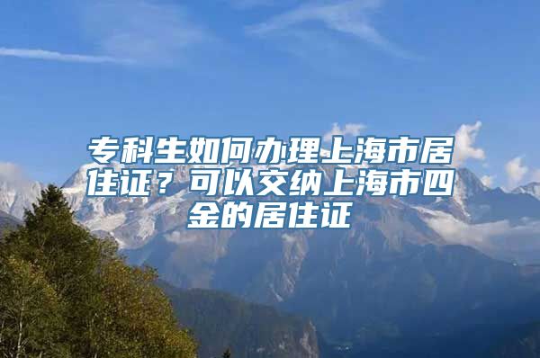 专科生如何办理上海市居住证？可以交纳上海市四金的居住证