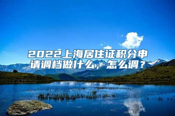 2022上海居住证积分申请调档做什么，怎么调？