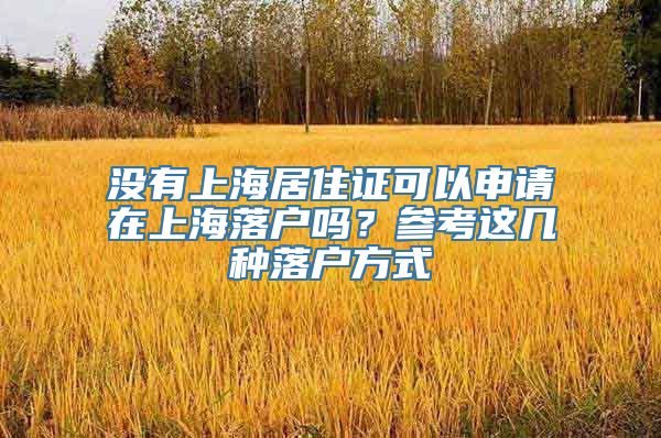 没有上海居住证可以申请在上海落户吗？参考这几种落户方式