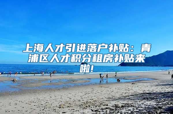 上海人才引进落户补贴：青浦区人才积分租房补贴来啦!