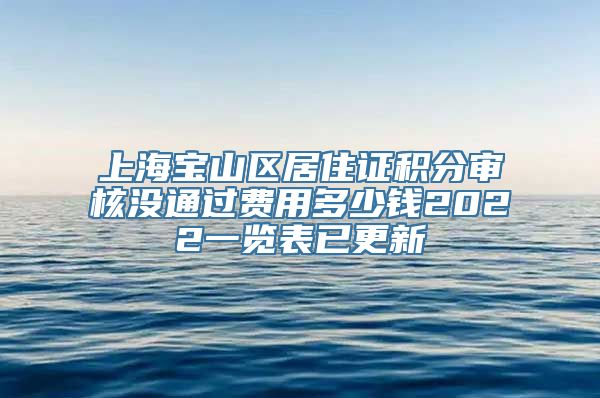 上海宝山区居住证积分审核没通过费用多少钱2022一览表已更新