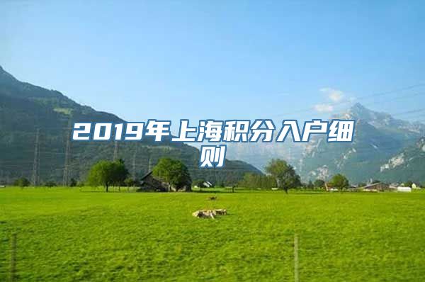 2019年上海积分入户细则