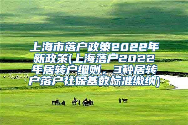 上海市落户政策2022年新政策(上海落户2022年居转户细则，3种居转户落户社保基数标准缴纳)