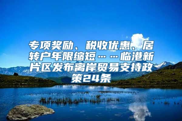 专项奖励、税收优惠、居转户年限缩短……临港新片区发布离岸贸易支持政策24条