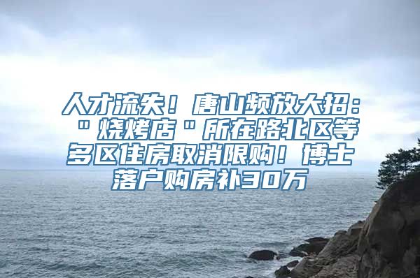 人才流失！唐山频放大招：＂烧烤店＂所在路北区等多区住房取消限购！博士落户购房补30万