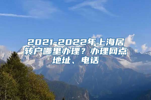 2021-2022年上海居转户哪里办理？办理网点地址、电话