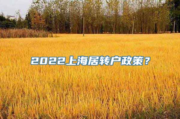 2022上海居转户政策？