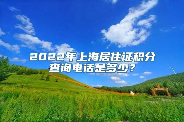 2022年上海居住证积分查询电话是多少？