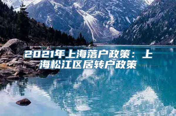 2021年上海落户政策：上海松江区居转户政策