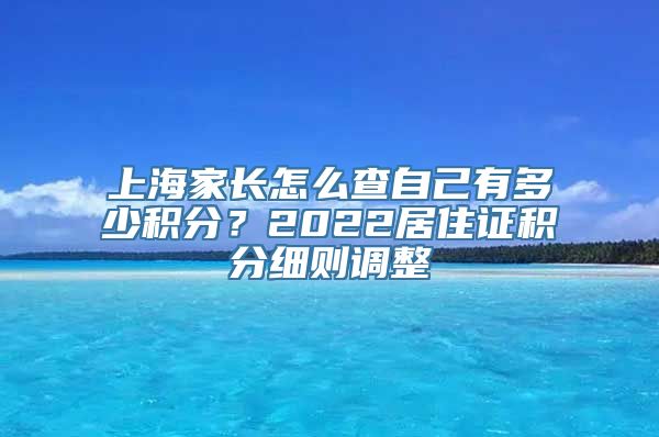 上海家长怎么查自己有多少积分？2022居住证积分细则调整