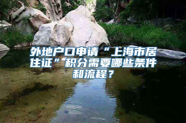 外地户口申请“上海市居住证”积分需要哪些条件和流程？