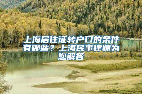 上海居住证转户口的条件有哪些？上海民事律师为您解答