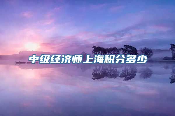 中级经济师上海积分多少