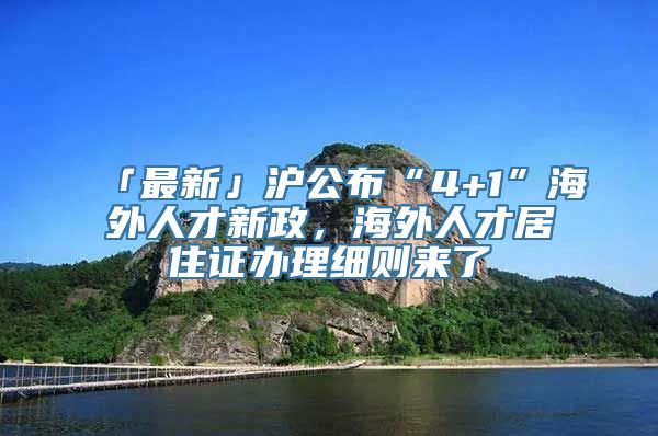 「最新」沪公布“4+1”海外人才新政，海外人才居住证办理细则来了→