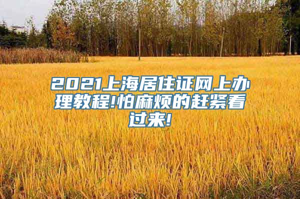 2021上海居住证网上办理教程!怕麻烦的赶紧看过来!