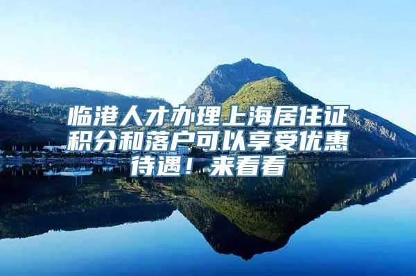 临港人才办理上海居住证积分和落户可以享受优惠待遇！来看看