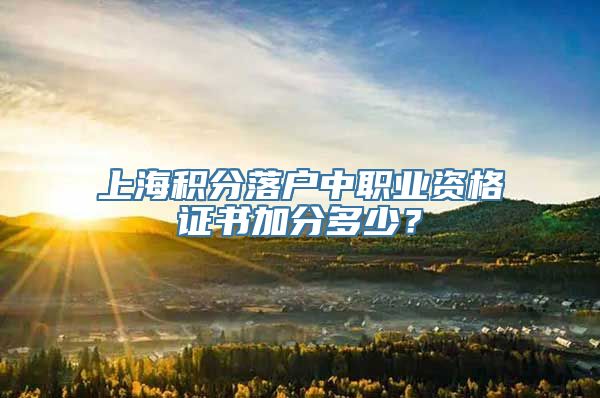 上海积分落户中职业资格证书加分多少？