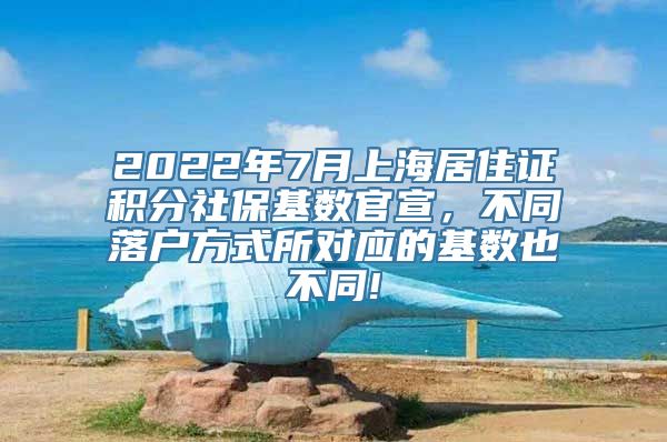 2022年7月上海居住证积分社保基数官宣，不同落户方式所对应的基数也不同!