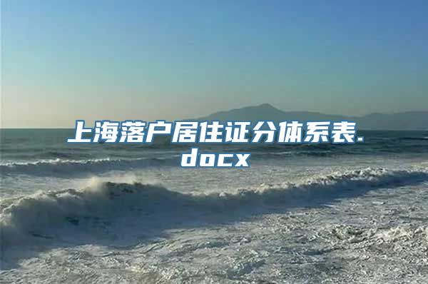 上海落户居住证分体系表.docx