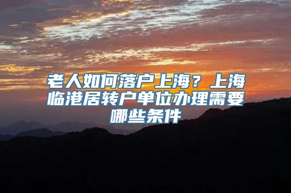 老人如何落户上海？上海临港居转户单位办理需要哪些条件