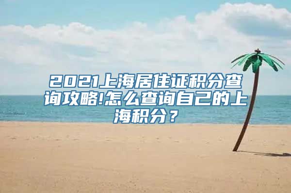 2021上海居住证积分查询攻略!怎么查询自己的上海积分？