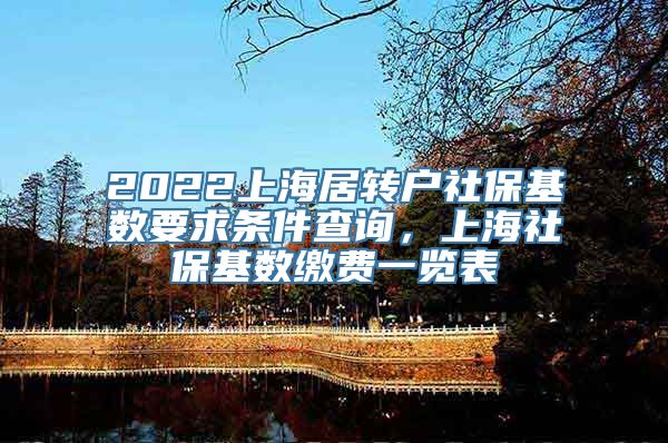 2022上海居转户社保基数要求条件查询，上海社保基数缴费一览表