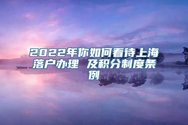 2022年你如何看待上海落户办理 及积分制度条例