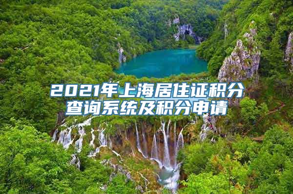 2021年上海居住证积分查询系统及积分申请