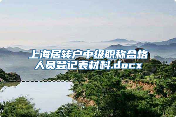 上海居转户中级职称合格人员登记表材料.docx