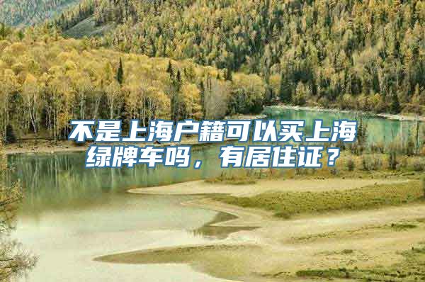 不是上海户籍可以买上海绿牌车吗，有居住证？