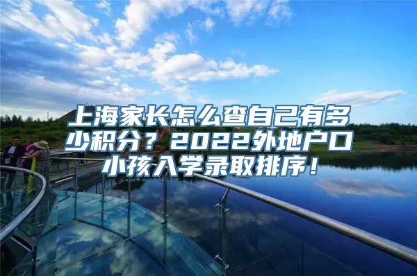 上海家长怎么查自己有多少积分？2022外地户口小孩入学录取排序！