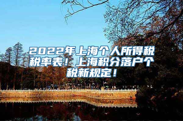 2022年上海个人所得税税率表！上海积分落户个税新规定！