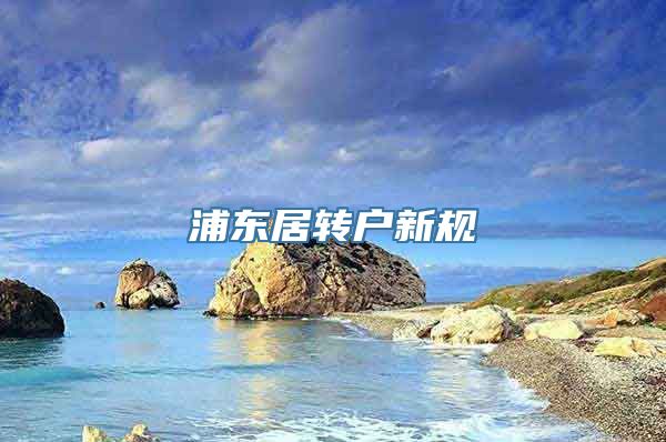 浦东居转户新规