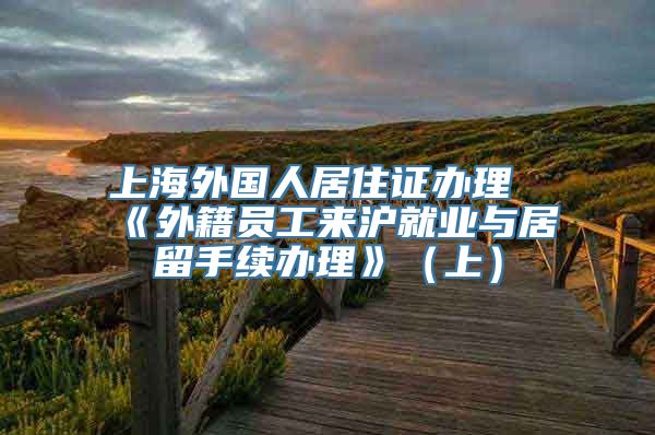 上海外国人居住证办理《外籍员工来沪就业与居留手续办理》（上）