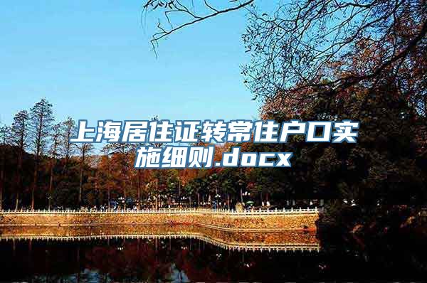 上海居住证转常住户口实施细则.docx