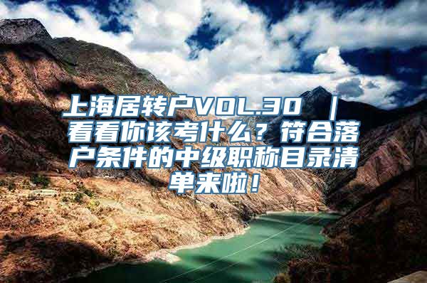 上海居转户VOL.30 ｜ 看看你该考什么？符合落户条件的中级职称目录清单来啦！