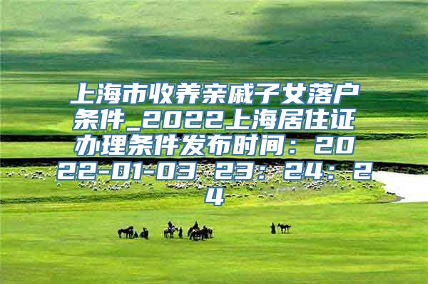 上海市收养亲戚子女落户条件_2022上海居住证办理条件发布时间：2022-01-03 23：24：24