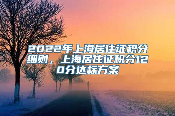 2022年上海居住证积分细则，上海居住证积分120分达标方案