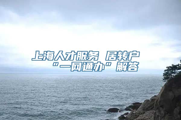 上海人才服务 居转户“一网通办”解答